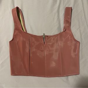 Missguided Faux leather crop top